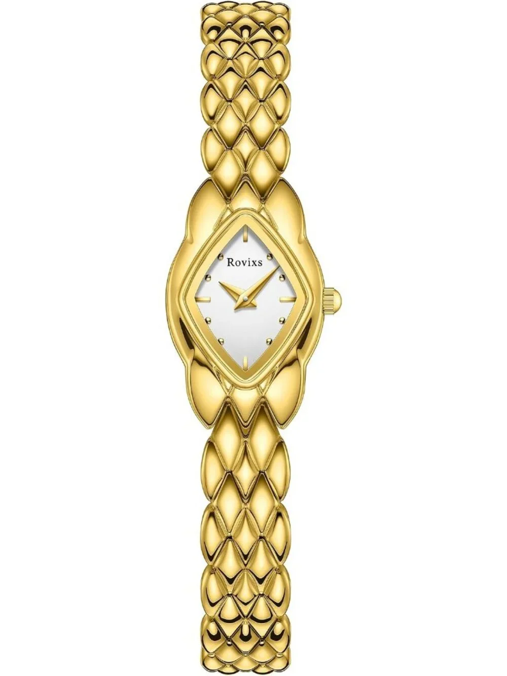 Women's Gold White Elegant Retro Vintage Luxury Adjustable Bracelet Wrist Watch